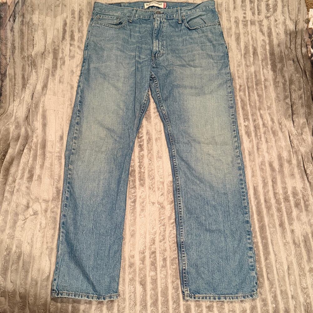 Levi's 514 Slim Straight Jeans Mens 38x32 Medium Wash 100% Cotton Denim